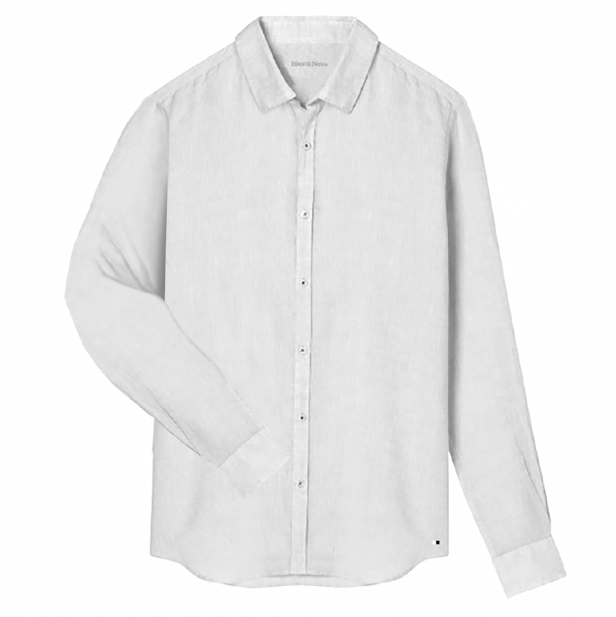 chemise corse Biancu-Neru homme, lin et voile de coton, manches