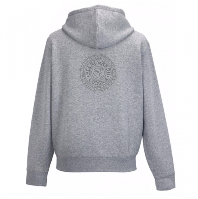 Sweat zippé MONTE CINTU gris chiné - STAMPA NOSTRA