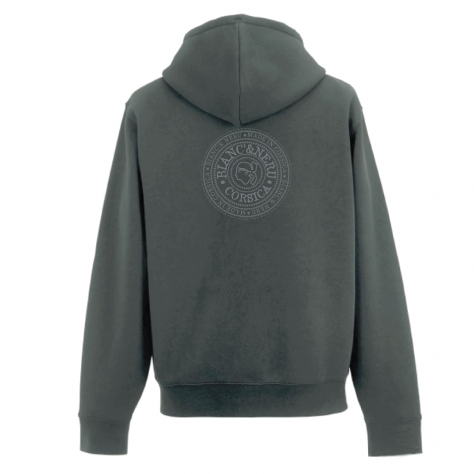 Sweat zippé MONTE CINTU STAMPA anthracite chiné - STAMPA NOSTRA