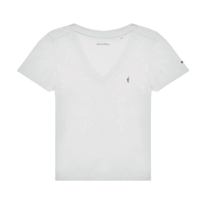 TEE-SHIRT BIO EMMA V - ISULA PICCULA - blanc