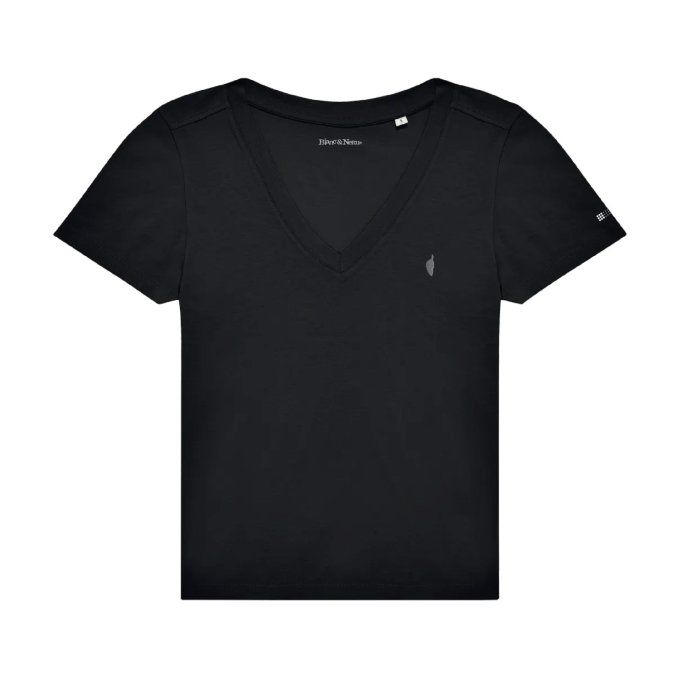 TEE-SHIRT BIO EMMA V - ISULA PICCULA - noir