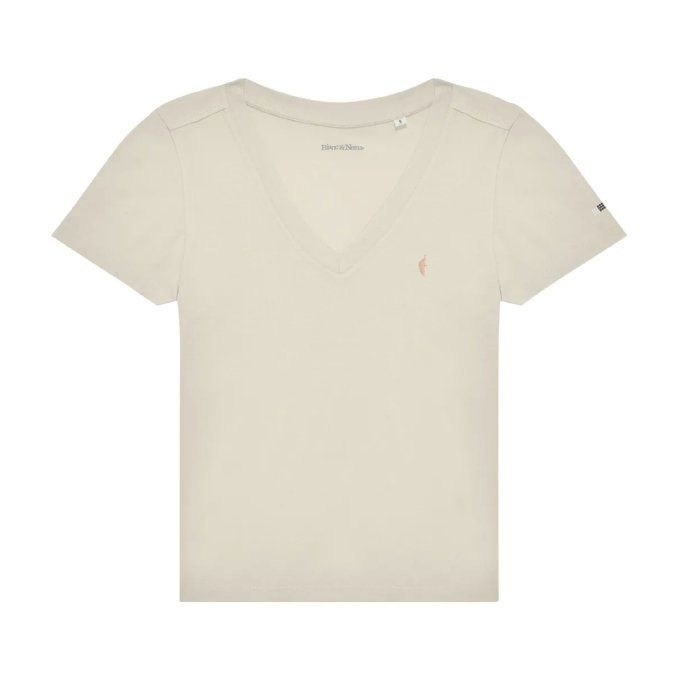 TEE-SHIRT BIO EMMA V - ISULA PICCULA - off white