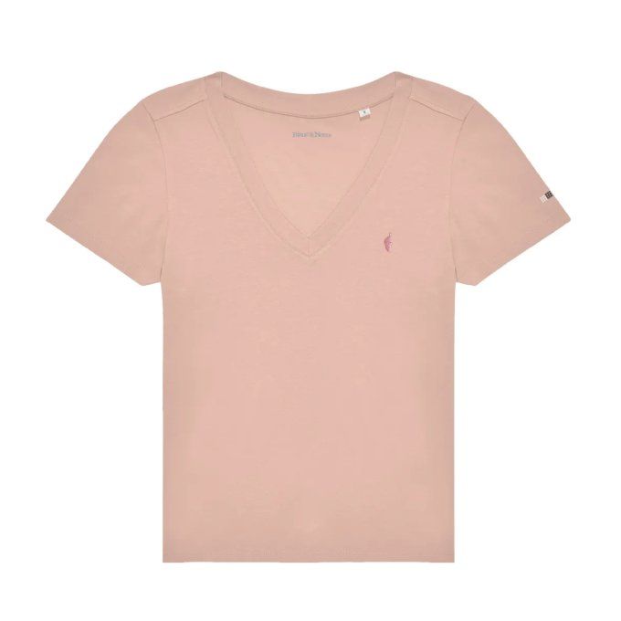 TEE-SHIRT BIO EMMA V - ISULA PICCULA - rose crémeux -