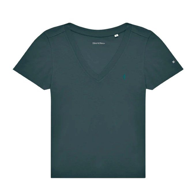 TEE-SHIRT BIO EMMA V - ISULA PICCULA - thé vert